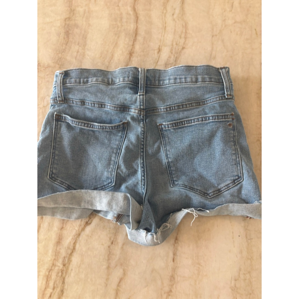 Women's Madewell Blue High-Rise Distressed Denim Shorts Size 28 - Picture 4 of 8
